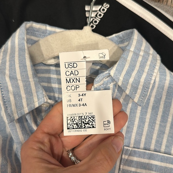 H&M BOYS BUTTON DOWN SHIRT. LINEN TYPE. LIGHT AND SOFT - Picture 6 of 6